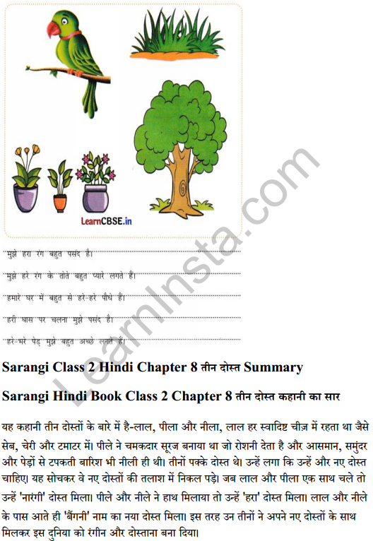 Sarangi Hindi Book Class 2 Solutions Chapter 8 तीन दोस्त 3