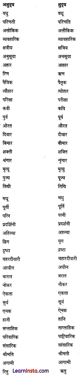 CBSE Class 6 Hindi Grammar वर्तनी 1