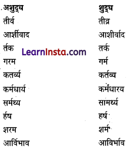 CBSE Class 6 Hindi Grammar वर्तनी 12