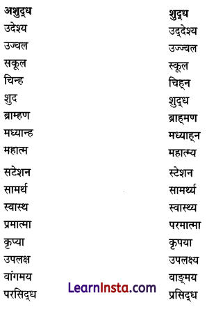 CBSE Class 6 Hindi Grammar वर्तनी 4