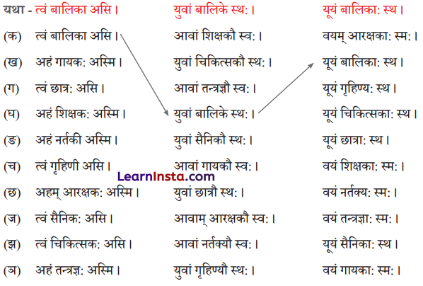 Class 6 Sanskrit Chapter 3 Question Answer Solutions अहं च त्वं च 6
