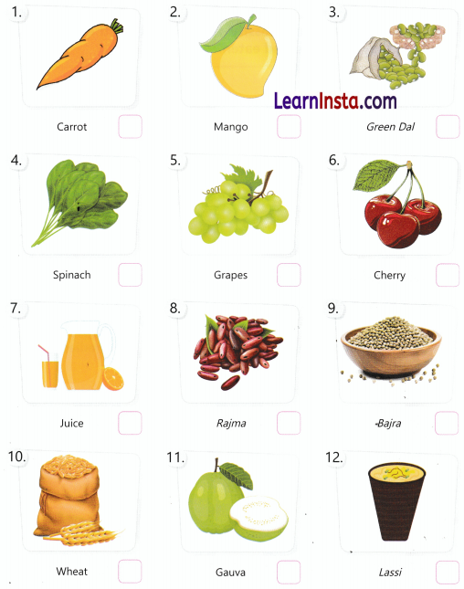 Food We Eat Class 3 Worksheet EVS Chapter 8 5