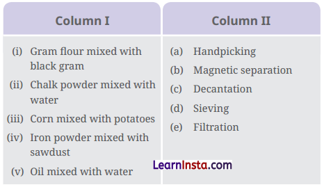 Methods of Separation in Everyday Life Class 6 Question Answer Science Chapter 9 1