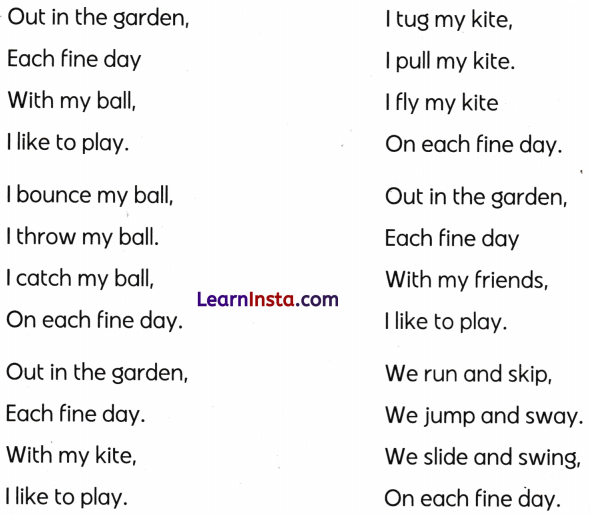 Out in the Garden Class 3 Worksheet English Chapter 4 6
