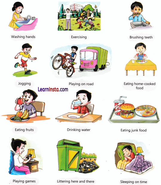 Staying Healthy and Happy Class 3 Worksheet EVS Chapter 9 1