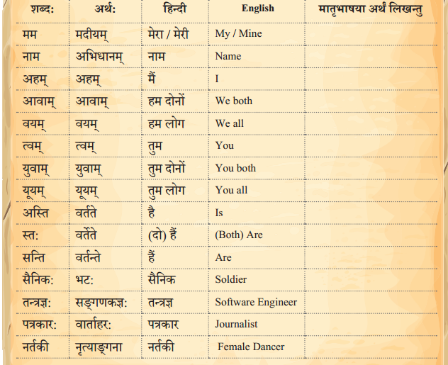 अहं च त्वं च Class 6 Summary Notes Sanskrit Chapter 3 8