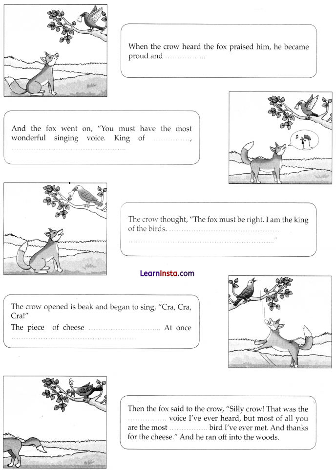 The Raven and the Fox Class 6 Worksheet 3