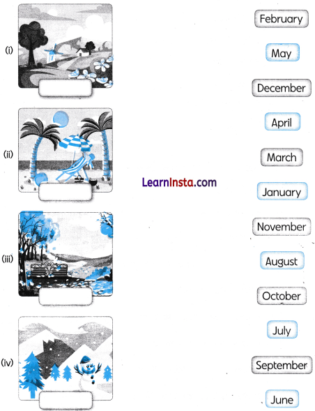 Which Season is it Class 2 Worksheet with Answers Maths Chapter 9 3