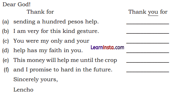 Words and Expressions Class 10 Solutions Unit 1 A Letter to God - 6
