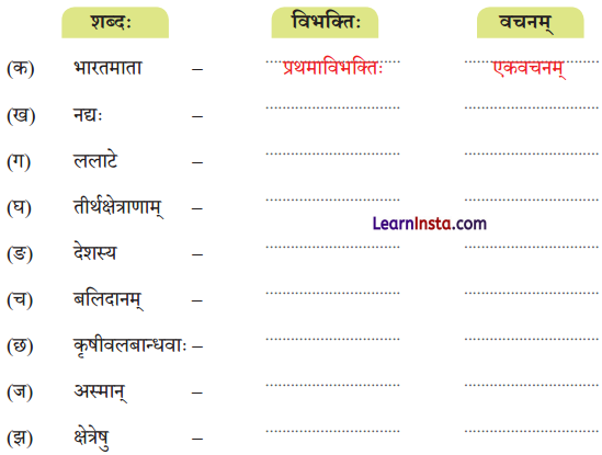 NCERT Class 7 Sanskrit Chapter 1 Question Answer Solutions वन्दे भारतमातरम् Q6