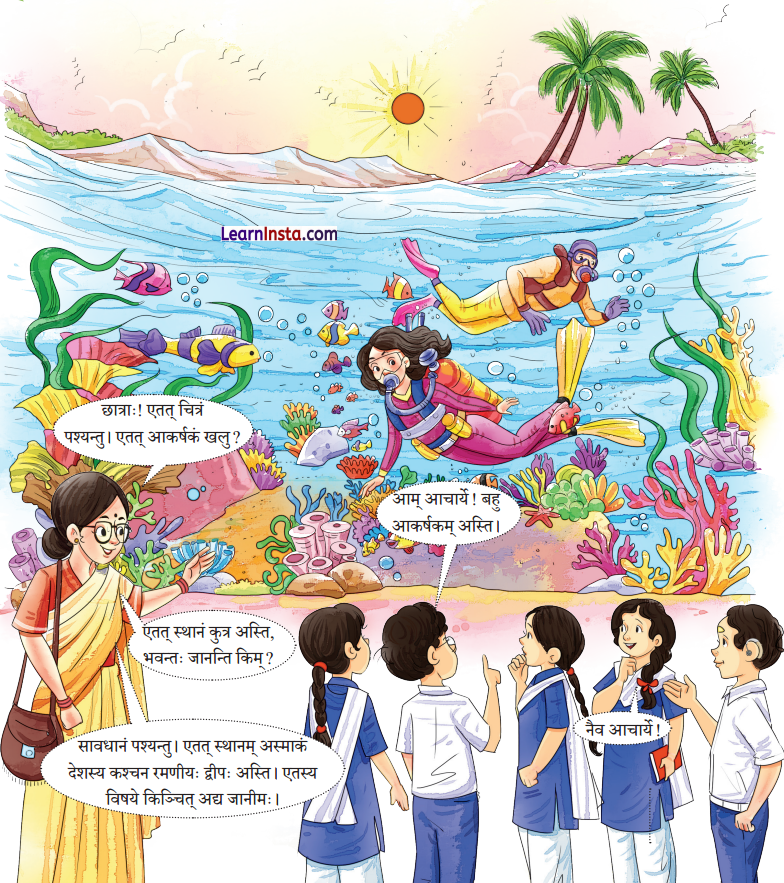 Class 7 Sanskrit Chapter 11 Hindi Translation द्वीपेषु रम्यः द्वीपोऽण्डमानः Summary 1