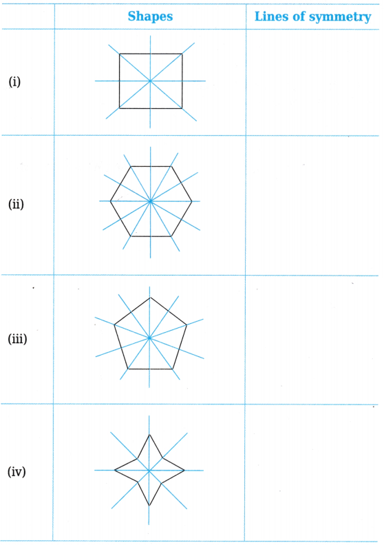 Fun with Symmetry Class 4 Worksheet with Answers Maths Chapter 11 1