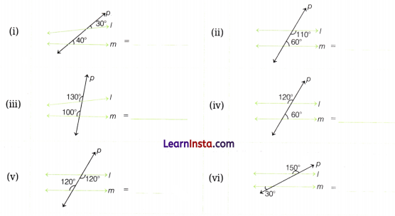Parallel and Intersecting Lines Class 7 MCQ Maths Chapter 5 6
