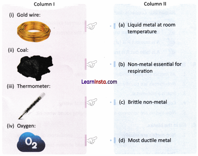The World of Metals and Non metals Class 7 Worksheet with Answers Science Chapter 4 1