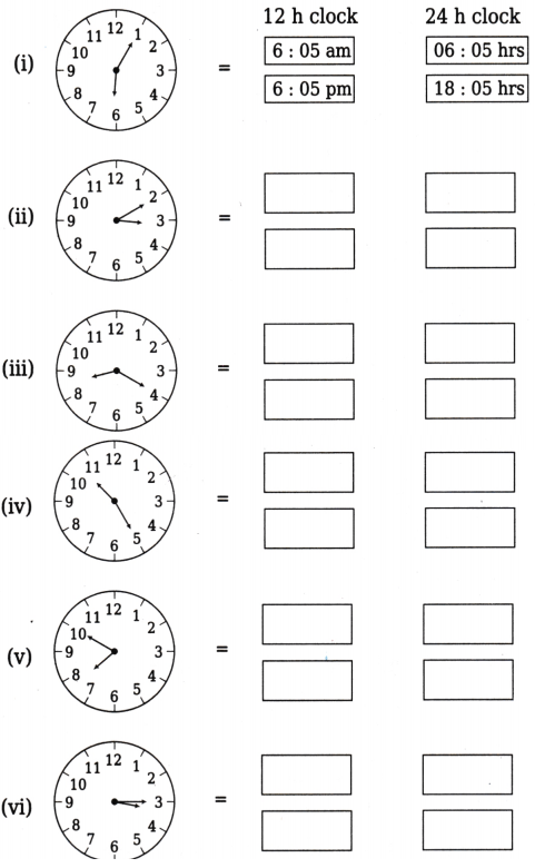 Ticking Clocks and Turning Calendar Class 4 Worksheet with Answers Maths Chapter 12 1