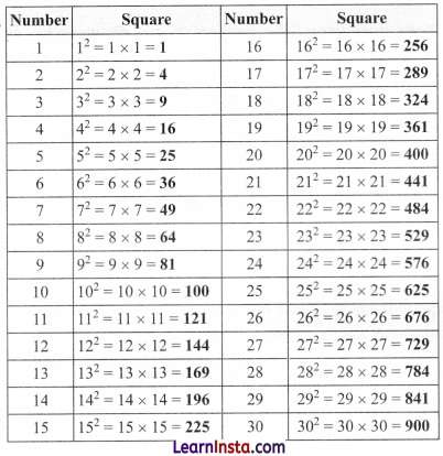 A Square and A Cube Class 8 Solutions Ganita Prakash Maths Chapter 1 PPage 4 Q1.1