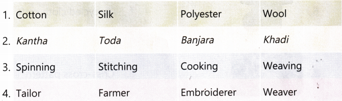 Clothes How Things are Made Class 5 Worksheet with Answers EVS Chapter 8 1