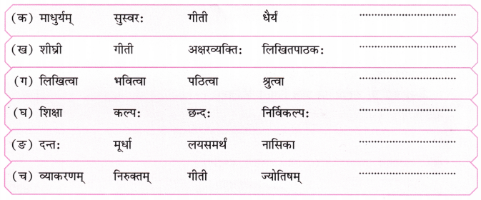 सम्यग्वर्णप्रयोगेण ब्रह्मलोके महीयते Class 8 Worksheet with Answers Sanskrit Chapter 12 2